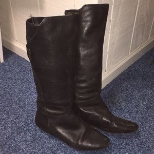 Black Leather Steven by Steve Madden Tall Boots